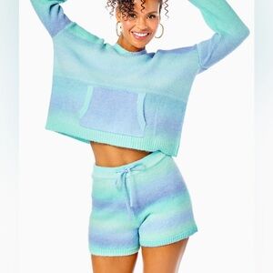 Lilly Pulitzer Wanetta Sweater Short, Surf Blue Spacedye